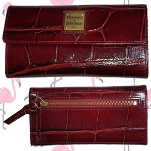 Embossed Croco Fold Over Wallet